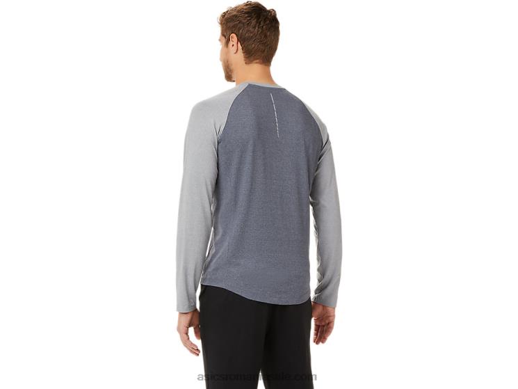 Asics purtător gri/sheet rock heather henley cu mânecă lungă perf pentru bărbați ZF4642025