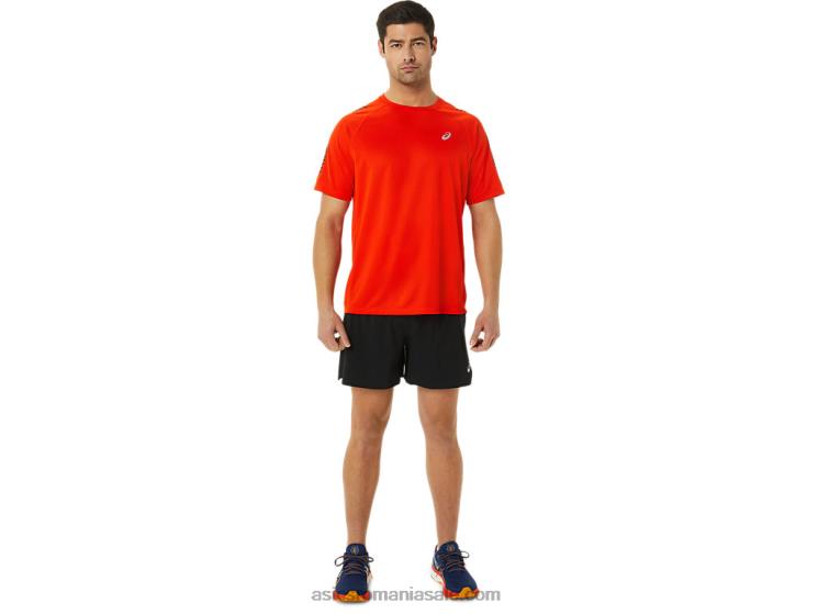 Asics roșie cherry/negru de performanță top cu mânecă scurtă icon pentru bărbați ZF4641048