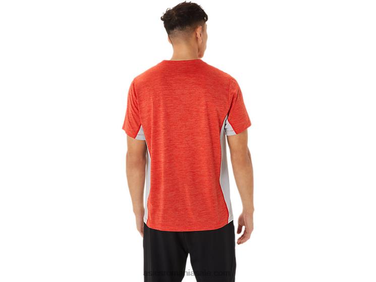 Asics roșu aprins/gri piemont trena bărbătească sana cu mânecă scurtă ZF4641357