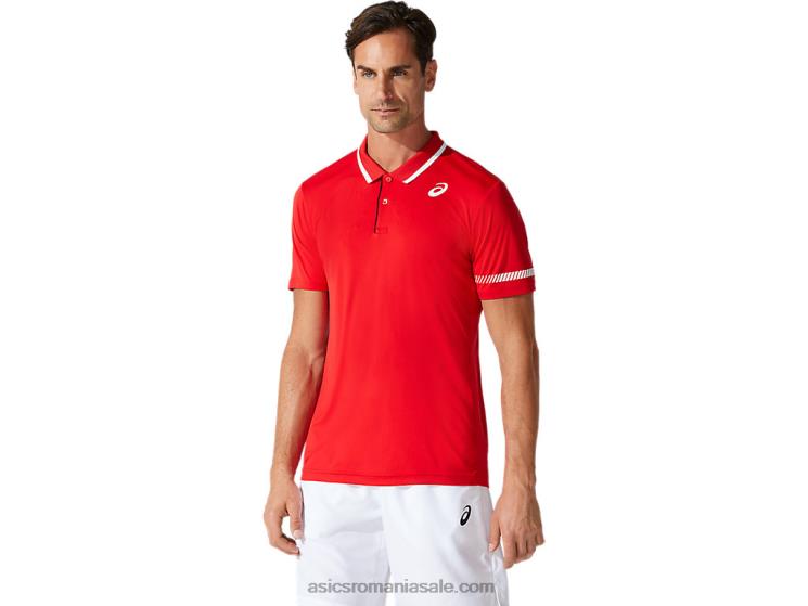 Asics roșu clasic tricou polo pentru bărbați ZF4641775