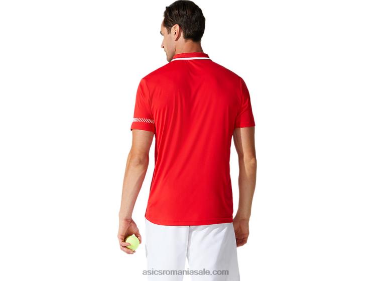 Asics roșu clasic tricou polo pentru bărbați ZF4641775