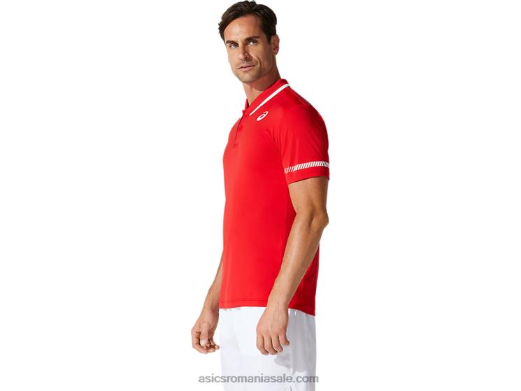 Asics roșu clasic tricou polo pentru bărbați ZF4641775
