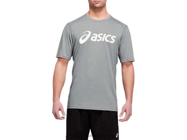 Asics sheet rock heather/alb maiou de antrenament triblend pentru bărbați cu mânecă scurtă ZF4641987