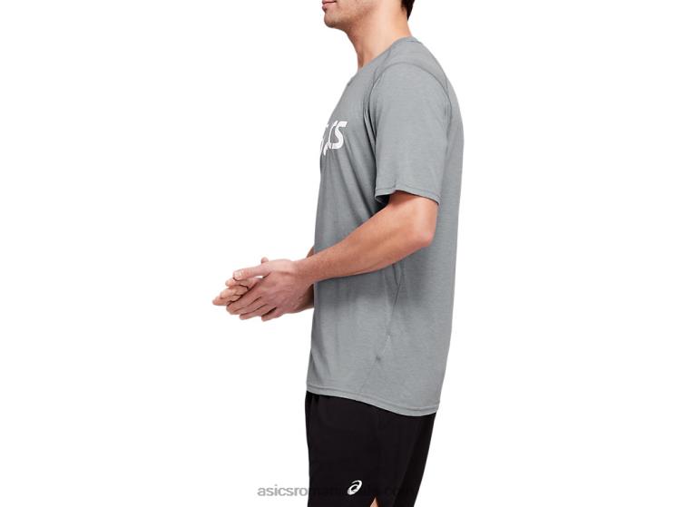 Asics sheet rock heather/alb maiou de antrenament triblend pentru bărbați cu mânecă scurtă ZF4641987