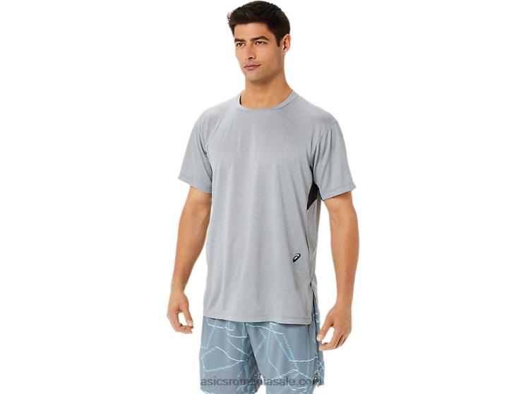 Asics sheet rock heather top cu mânecă scurtă cu imprimeu gel-cool pentru bărbați ZF4641421