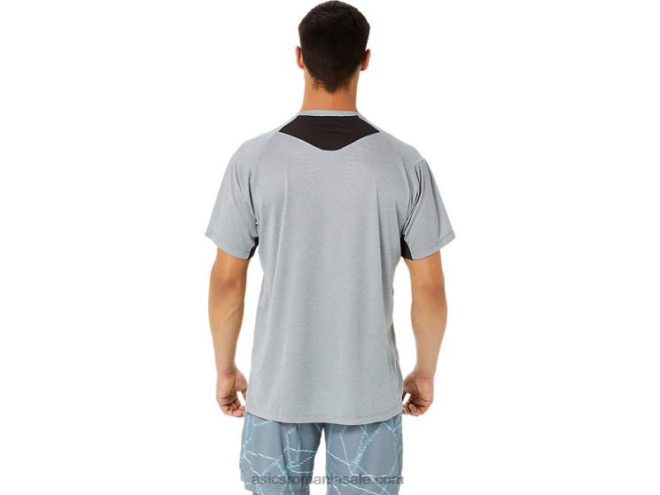 Asics sheet rock heather top cu mânecă scurtă cu imprimeu gel-cool pentru bărbați ZF4641421