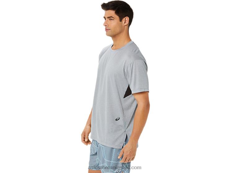 Asics sheet rock heather top cu mânecă scurtă cu imprimeu gel-cool pentru bărbați ZF4641421