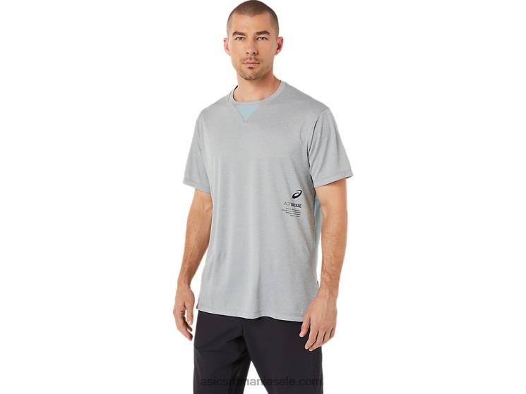 Asics sheet rock heather top cu mânecă scurtă din jacquard actibreeze pentru bărbați ZF4641515