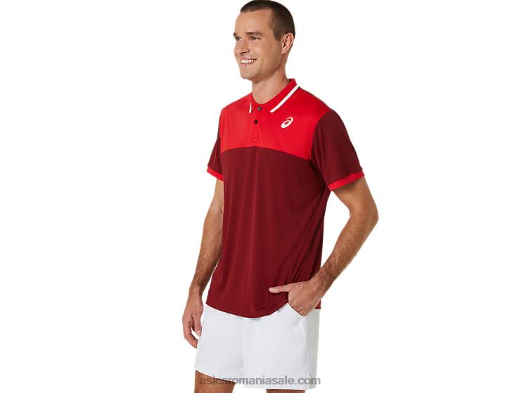 Asics suc de sfeclă/roșu clasic tricou polo pentru bărbați ZF464547