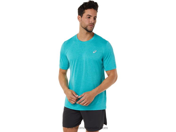 Asics techno cyan top de performanță cu mânecă scurtă pentru bărbați ZF464892