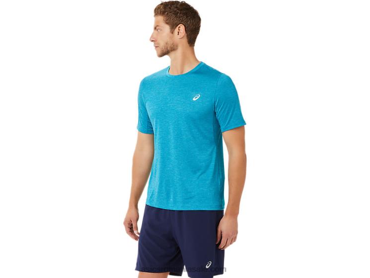 Asics verde albastrui top de performanță cu mânecă scurtă pentru bărbați ZF4642037