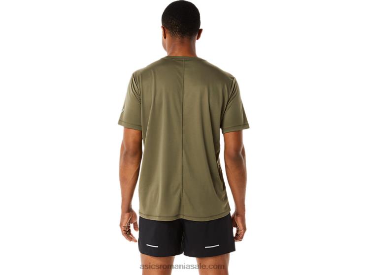 Asics verde de manta top cu mânecă scurtă cu logo Fujitrail pentru bărbați ZF4641091