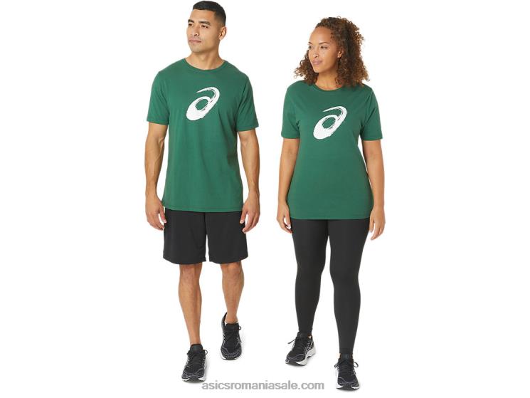 Asics verde de vânător tricou cu mânecă scurtă cu pensulă ZF464879