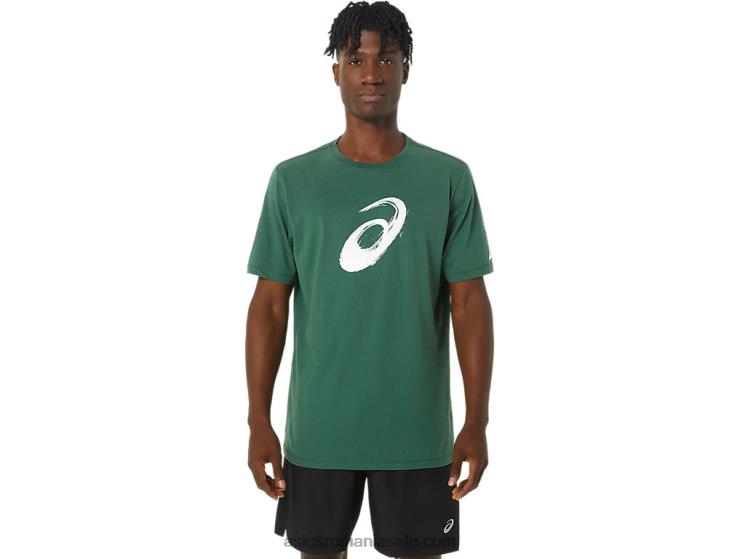 Asics verde de vânător tricou cu mânecă scurtă cu pensulă ZF464879