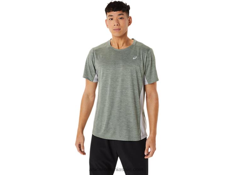 Asics verde lichen/gri piemont trena bărbătească sana cu mânecă scurtă ZF4641413