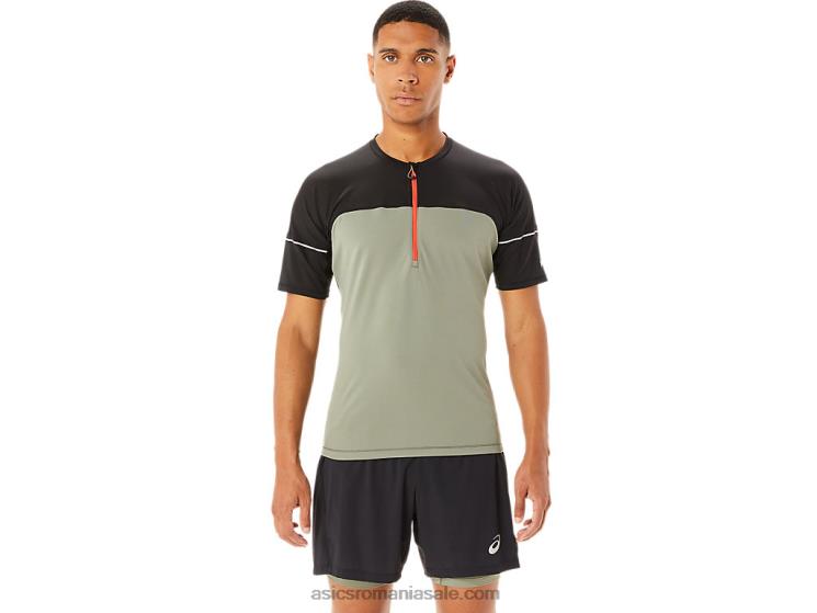 Asics verde lichen/negru de performanță top fujitrail pentru bărbați ZF4641088