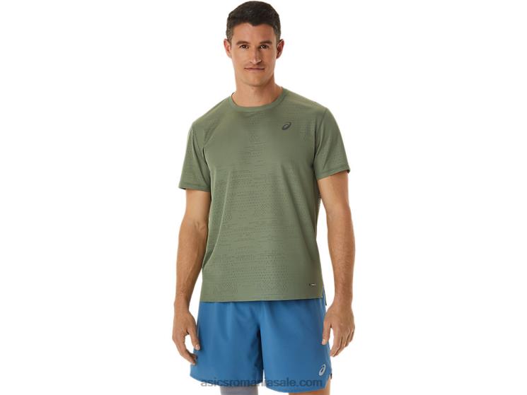 Asics verde lichen top cu mânecă scurtă ventilate actibreeze pentru bărbați ZF4641042