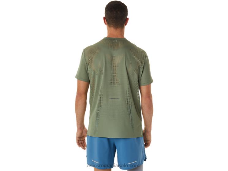 Asics verde lichen top cu mânecă scurtă ventilate actibreeze pentru bărbați ZF4641042