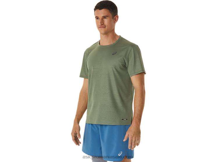 Asics verde lichen top cu mânecă scurtă ventilate actibreeze pentru bărbați ZF4641042