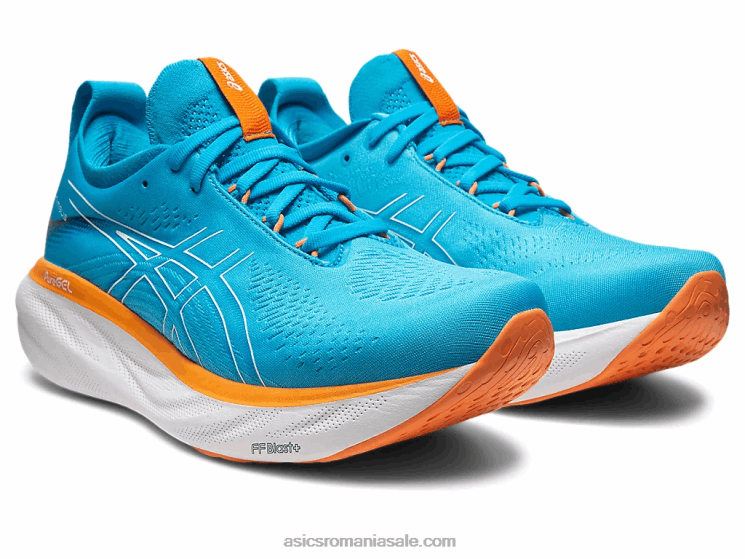 Asics albastru insula/piersica soarelui gel-nimbus 25 lățime ZF464341