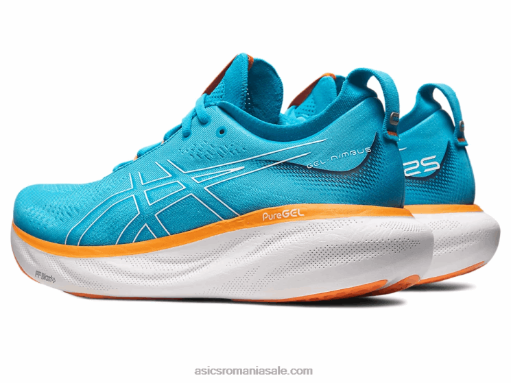 Asics albastru insula/piersica soarelui gel-nimbus 25 lățime ZF464341