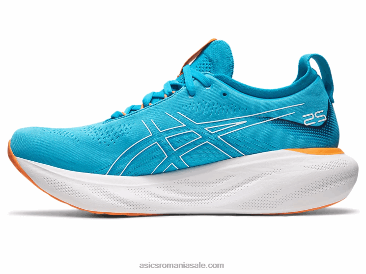 Asics albastru insula/piersica soarelui gel-nimbus 25 lățime ZF464341