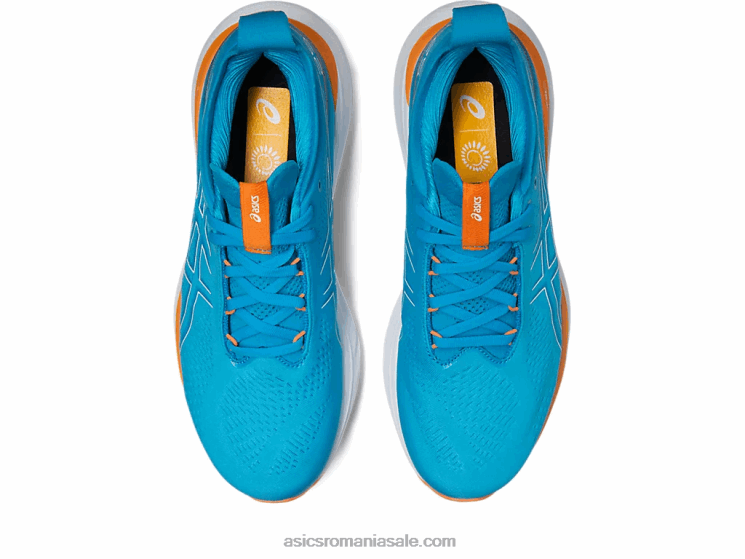 Asics albastru insula/piersica soarelui gel-nimbus 25 lățime ZF464341