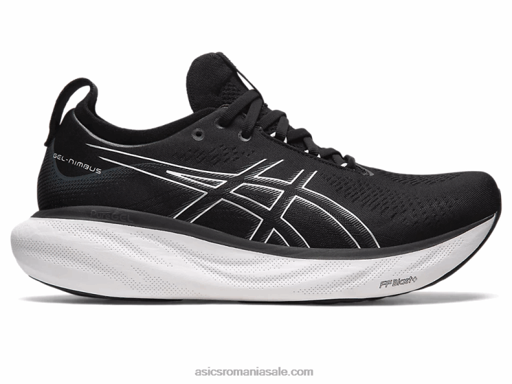 Asics negru/argint pur gel-nimbus 25 lățime ZF464340