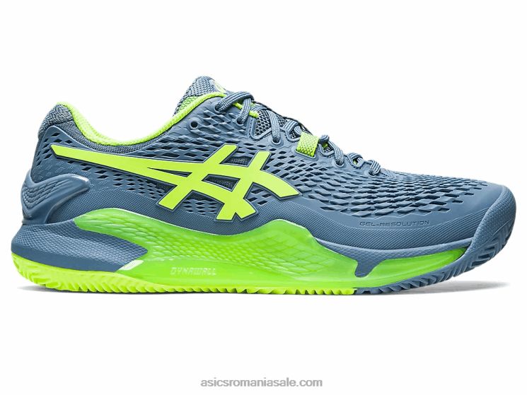 Asics albastru oțel/verde pericol gel-rezoluție 9 argilă ZF464398