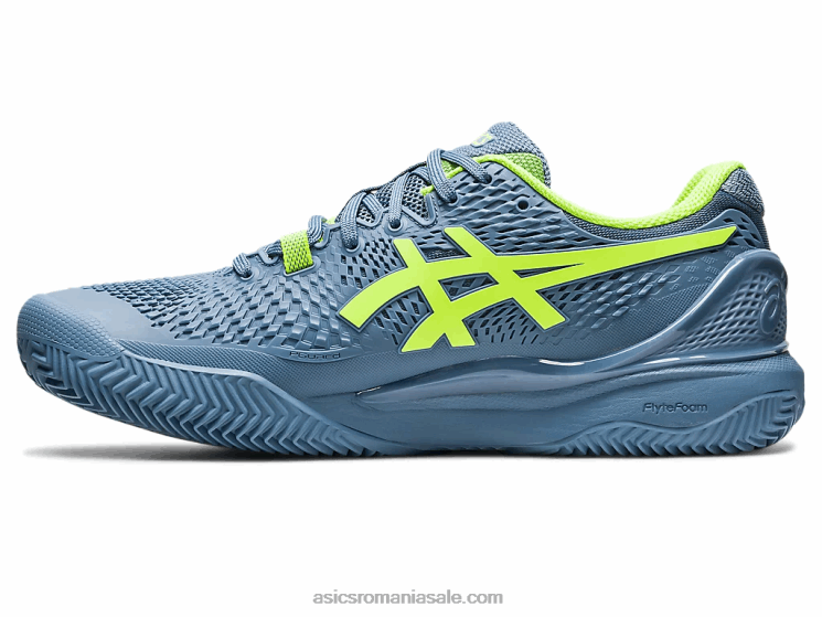 Asics albastru oțel/verde pericol gel-rezoluție 9 argilă ZF464398