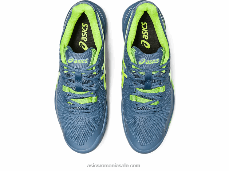 Asics albastru oțel/verde pericol gel-rezoluție 9 argilă ZF464398