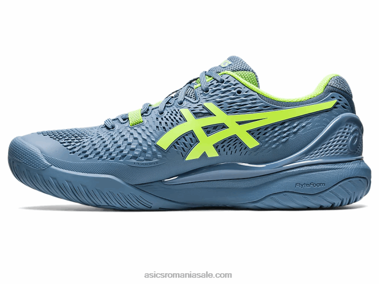 Asics albastru oțel/verde pericol gel-rezoluție 9 lățime ZF464364
