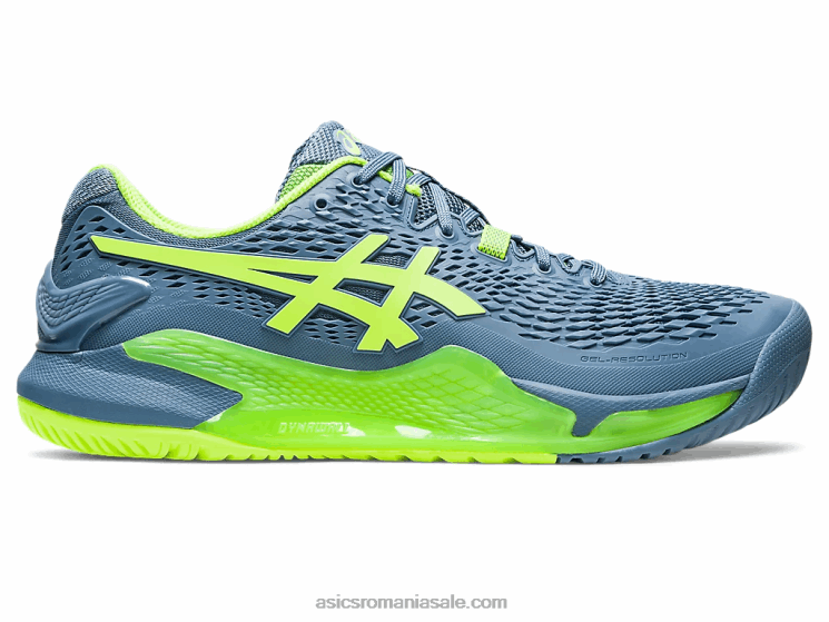 Asics albastru oțel/verde pericol rezoluție gel 9 ZF464366