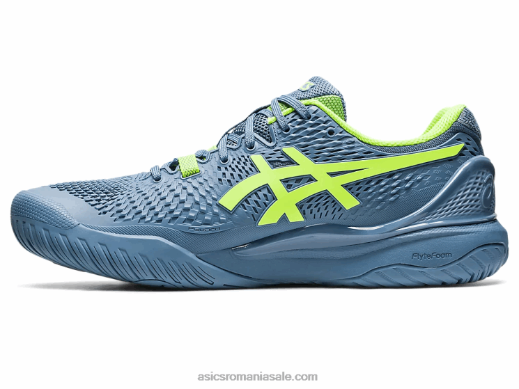 Asics albastru oțel/verde pericol rezoluție gel 9 ZF464366