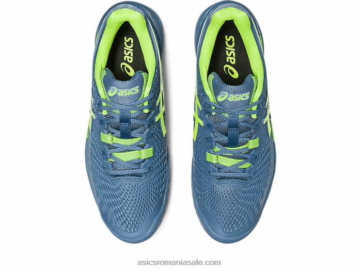 Asics albastru oțel/verde pericol rezoluție gel 9 ZF464366