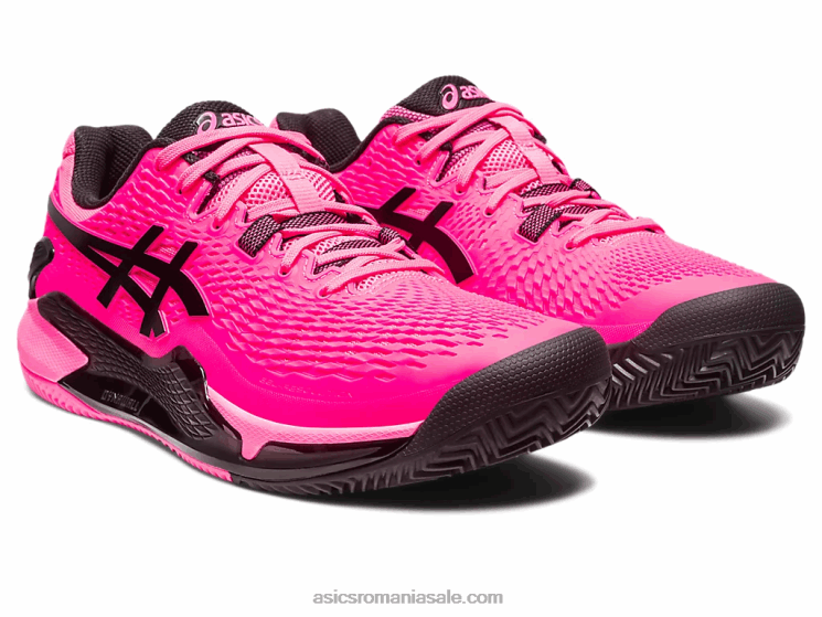 Asics roz aprins/negru gel-rezoluție 9 argilă ZF46449