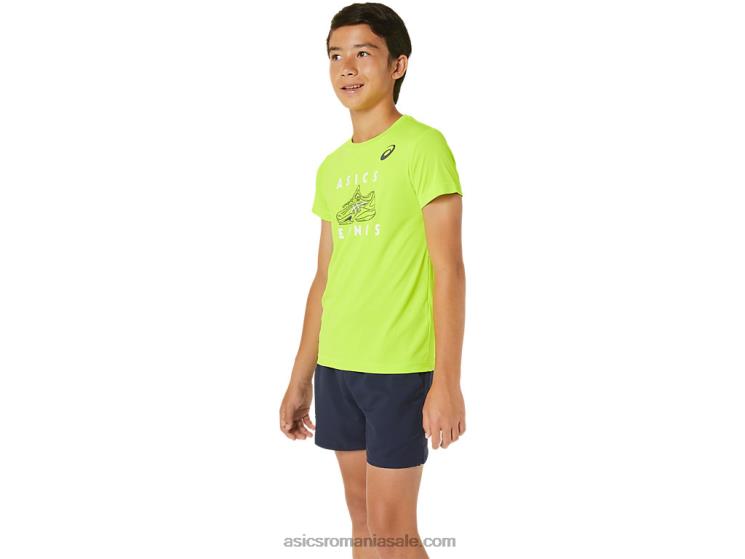 Asics pericol verde top cu mânecă scurtă pentru tenis pentru copii ZF4644239