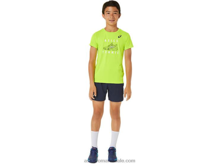 Asics pericol verde top cu mânecă scurtă pentru tenis pentru copii ZF4644239