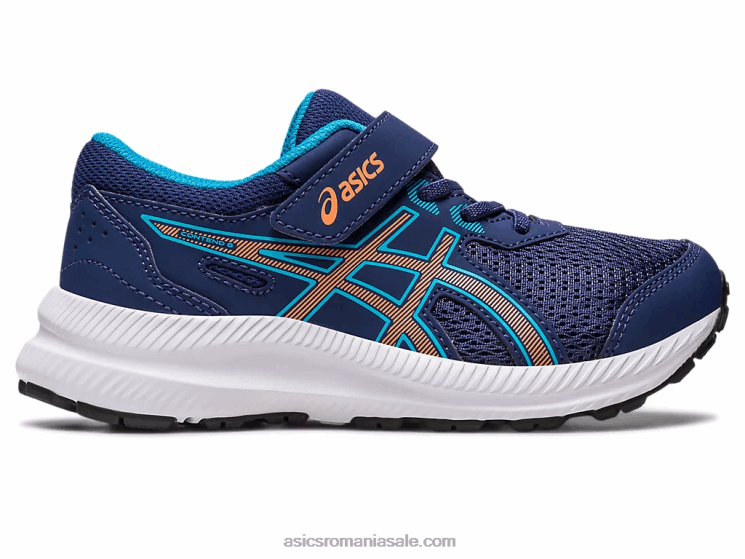 Asics albastru indigo/piersica soarelui susțin 8 preșcolari ZF4644252