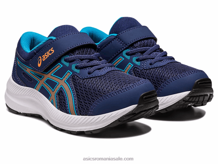 Asics albastru indigo/piersica soarelui susțin 8 preșcolari ZF4644252