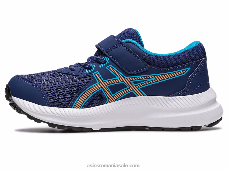 Asics albastru indigo/piersica soarelui susțin 8 preșcolari ZF4644252