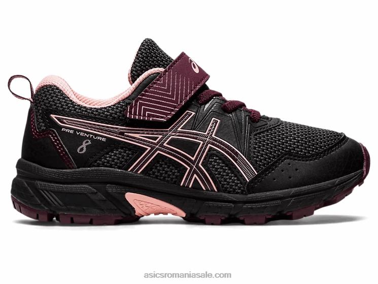 Asics negru/marte adânc pre venture 8 preşcolar ZF4644379