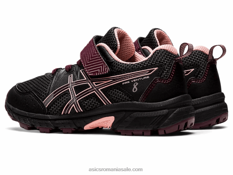 Asics negru/marte adânc pre venture 8 preşcolar ZF4644379