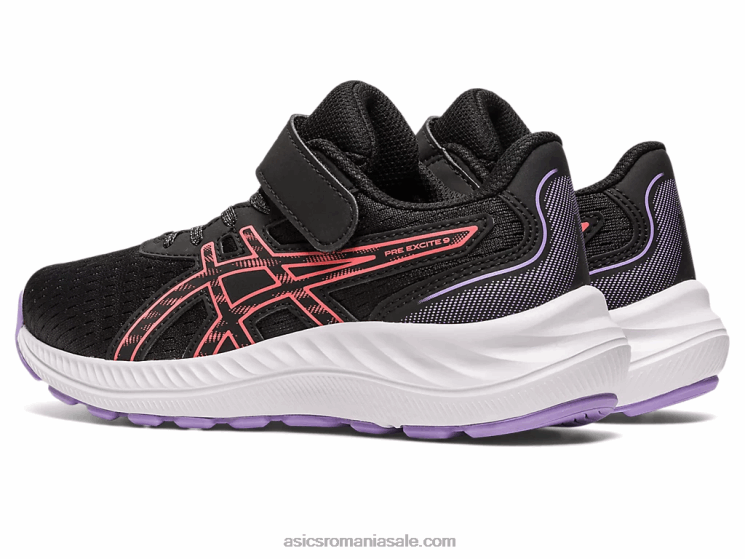 Asics negru/papaia pre excite 9 preşcolar ZF4644289