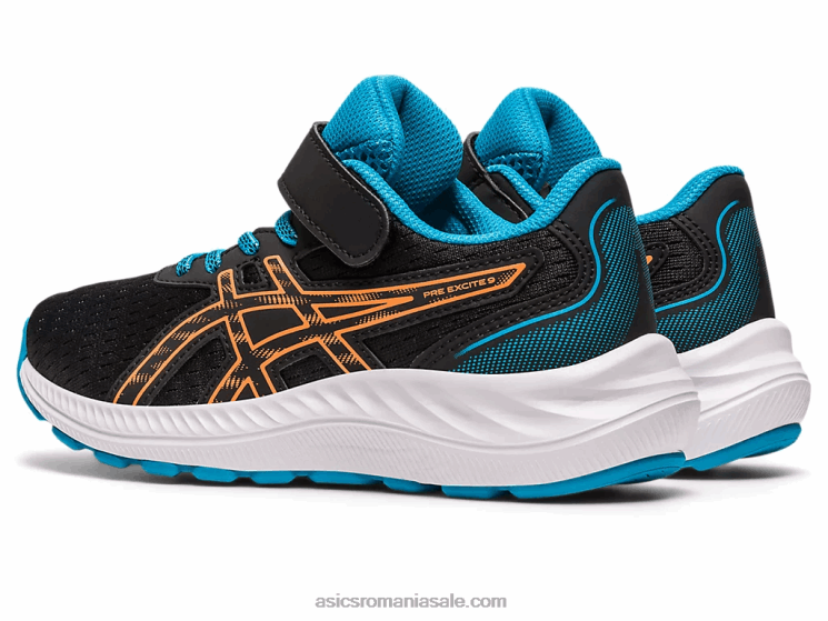 Asics negru/piersica soarelui pre excite 9 preşcolar ZF4644280