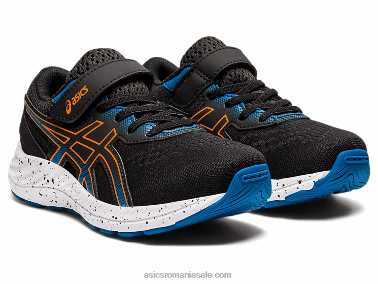 Asics negru/portocaliu galben pre excite 8 preşcolar ZF4644532