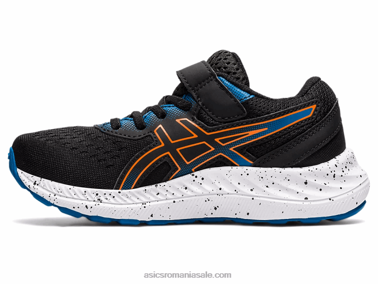Asics negru/portocaliu galben pre excite 8 preşcolar ZF4644532
