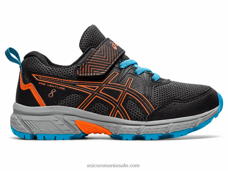 Asics negru/portocaliu galben pre venture 8 preşcolar ZF4644502