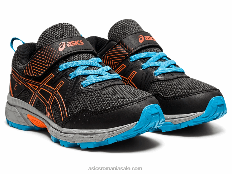 Asics negru/portocaliu galben pre venture 8 preşcolar ZF4644502