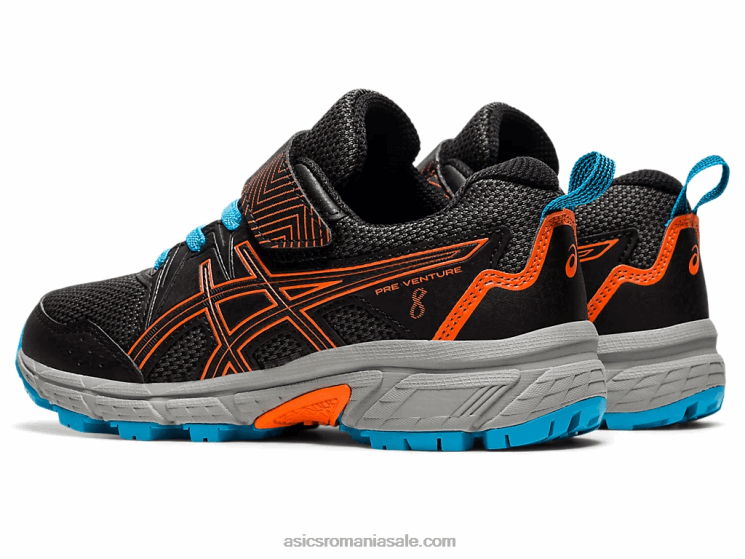 Asics negru/portocaliu galben pre venture 8 preşcolar ZF4644502